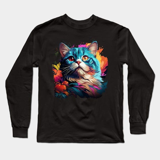 Exotic Shorthair Rainbow Long Sleeve T-Shirt by JH Mart